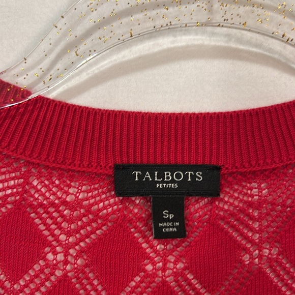 Talbots size SP red button down short sleeve cardigan - Picture 6 of 10